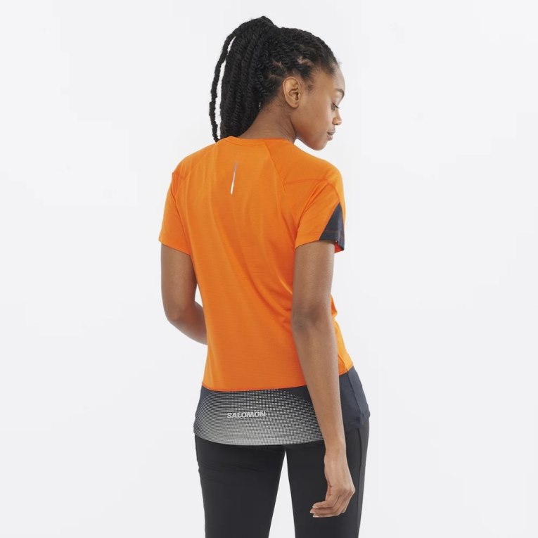 Orange Salomon Cross Run Short Sleeve Women's T-Shirts | PH 15928W